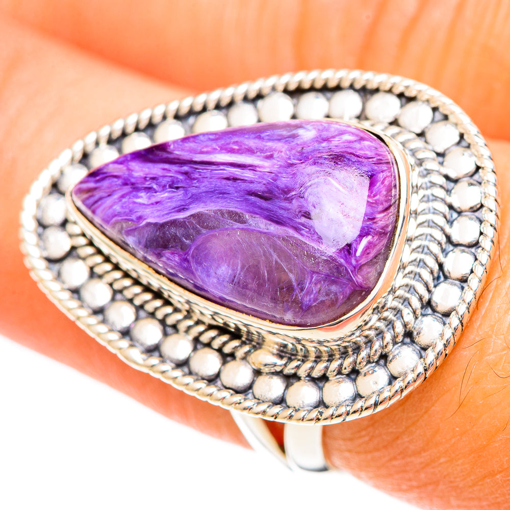 Charoite Rings handcrafted by Anasilvercos - RING108089
