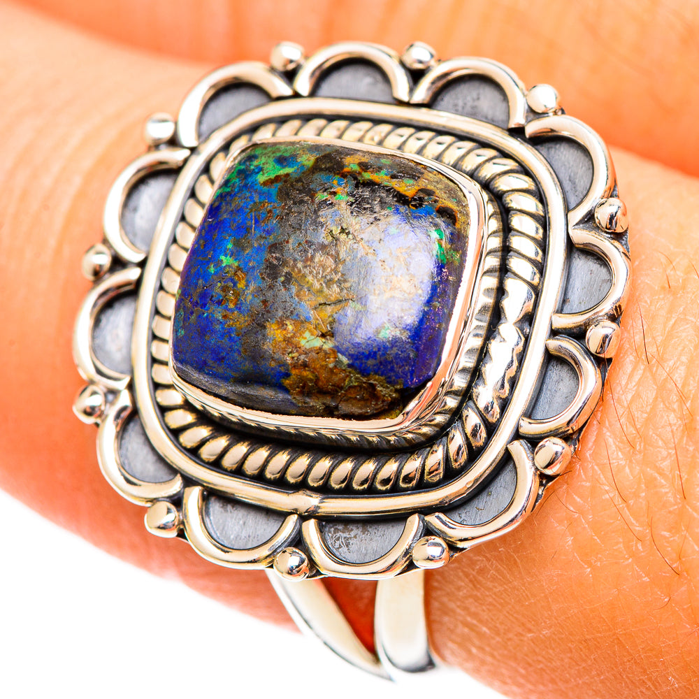 Azurite Malachite Rings handcrafted by Anasilvercos - RING108104