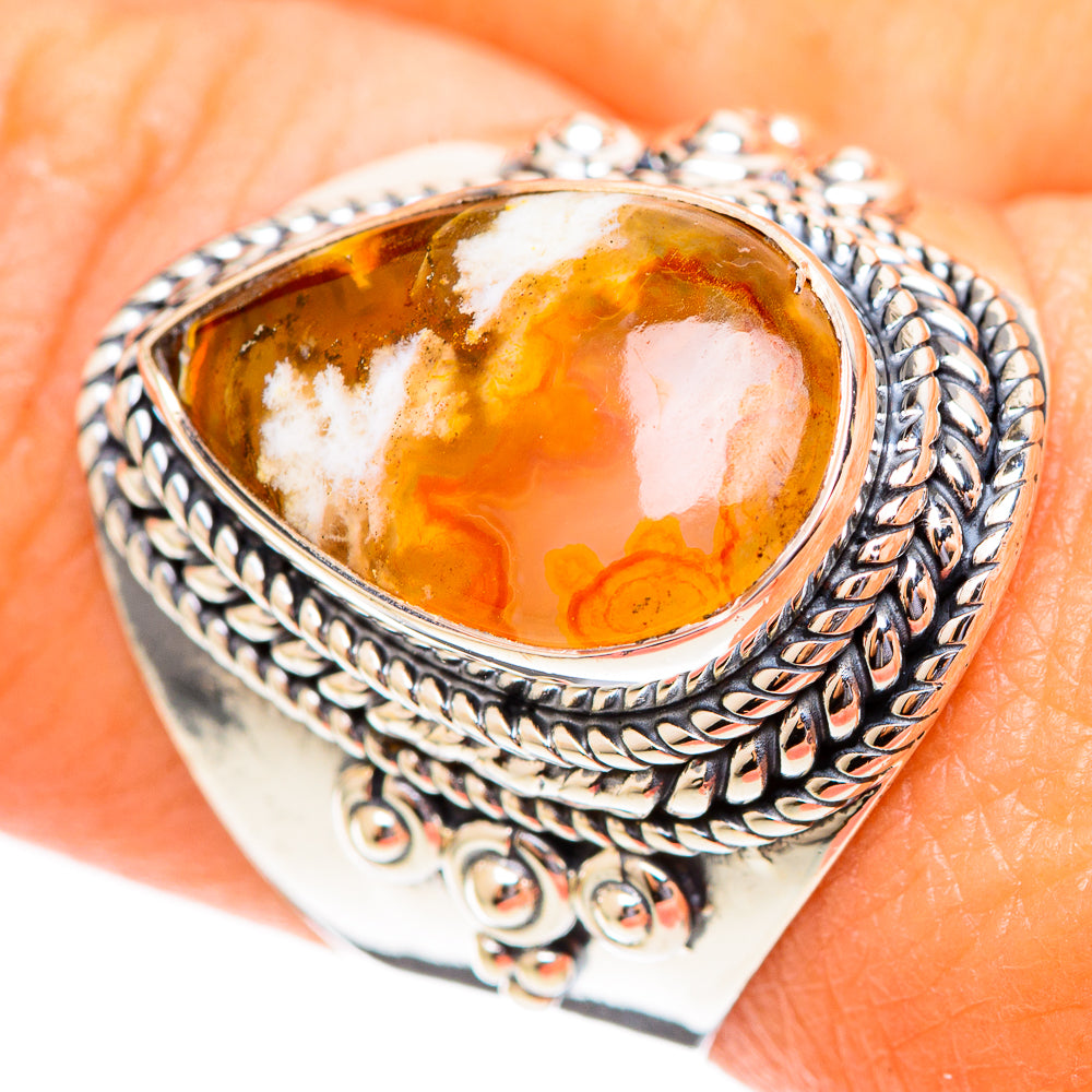 Plume Agate Rings handcrafted by Anasilvercos - RING108125
