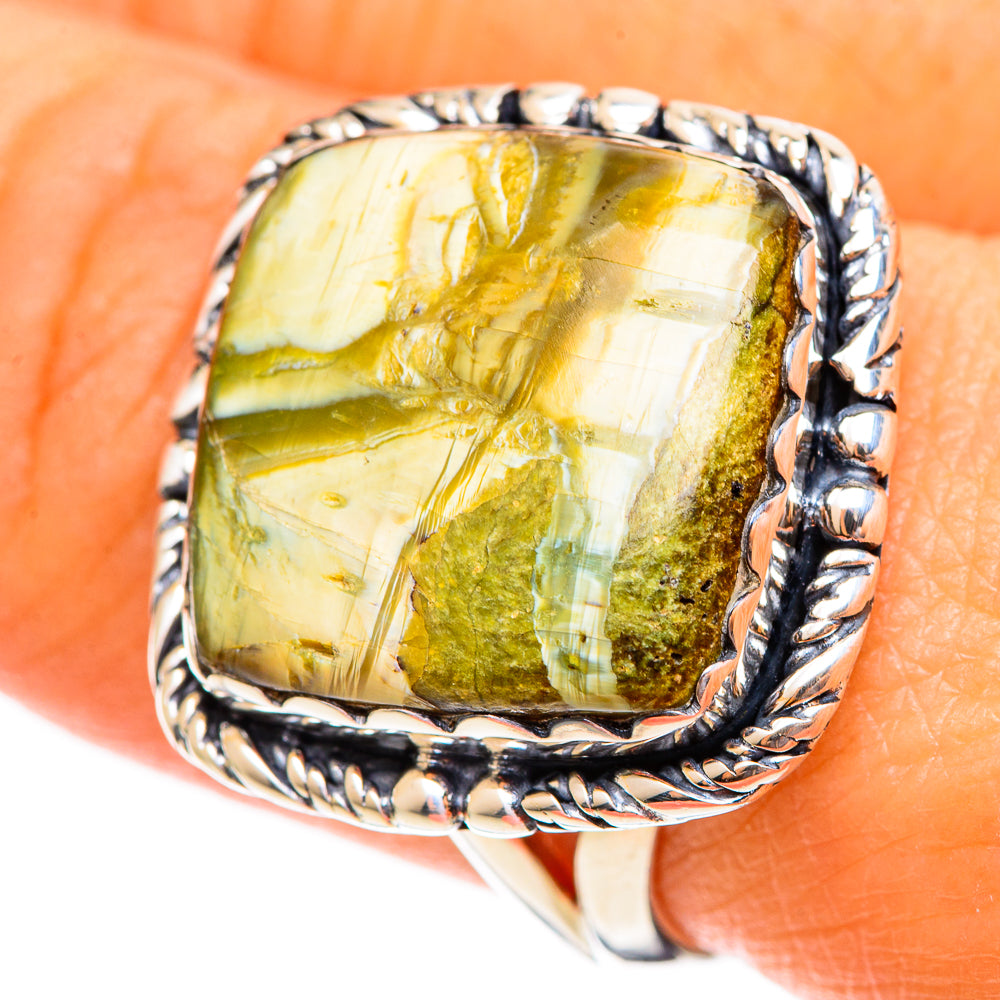 Rainforest Jasper Rings handcrafted by Anasilvercos - RING108153