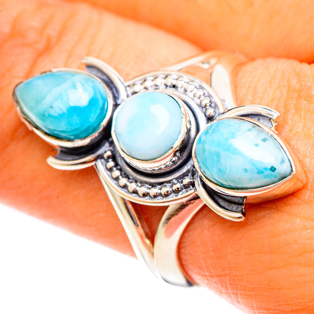 Larimar Rings handcrafted by Anasilvercos - RING108186