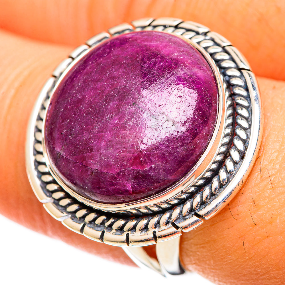 Ruby Fuchsite Rings handcrafted by Anasilvercos - RING108234