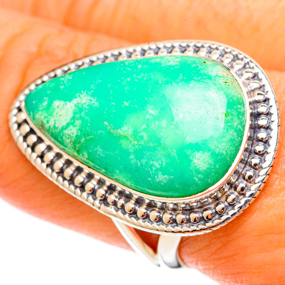 Chrysoprase Rings handcrafted by Anasilvercos - RING108259