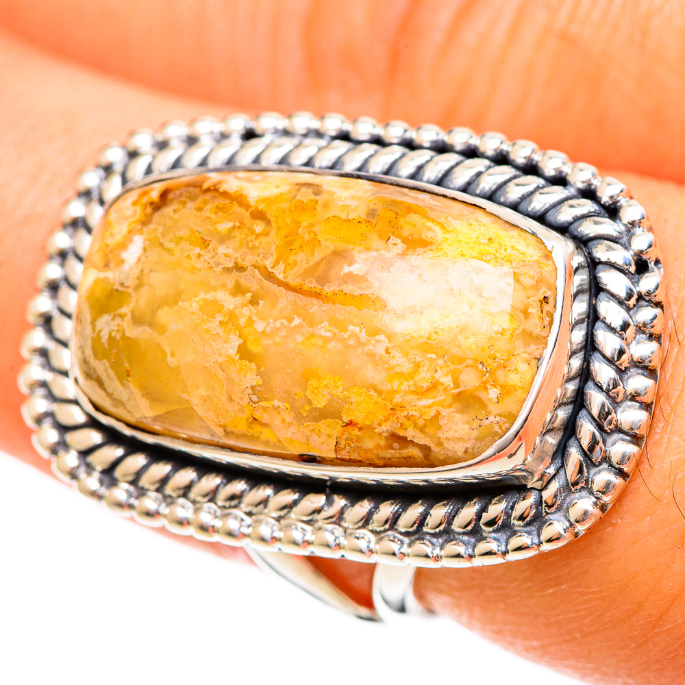 Plume Agate Rings handcrafted by Anasilvercos - RING108270