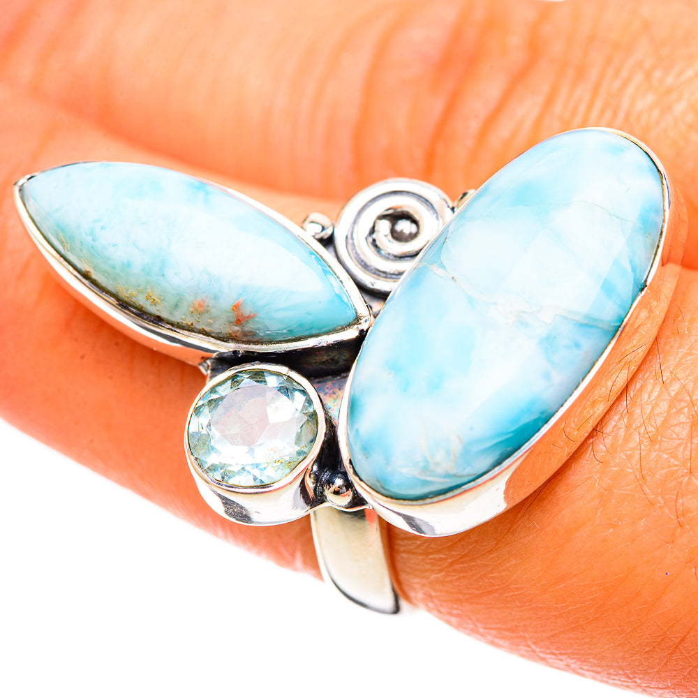 Larimar Rings handcrafted by Anasilvercos - RING108284
