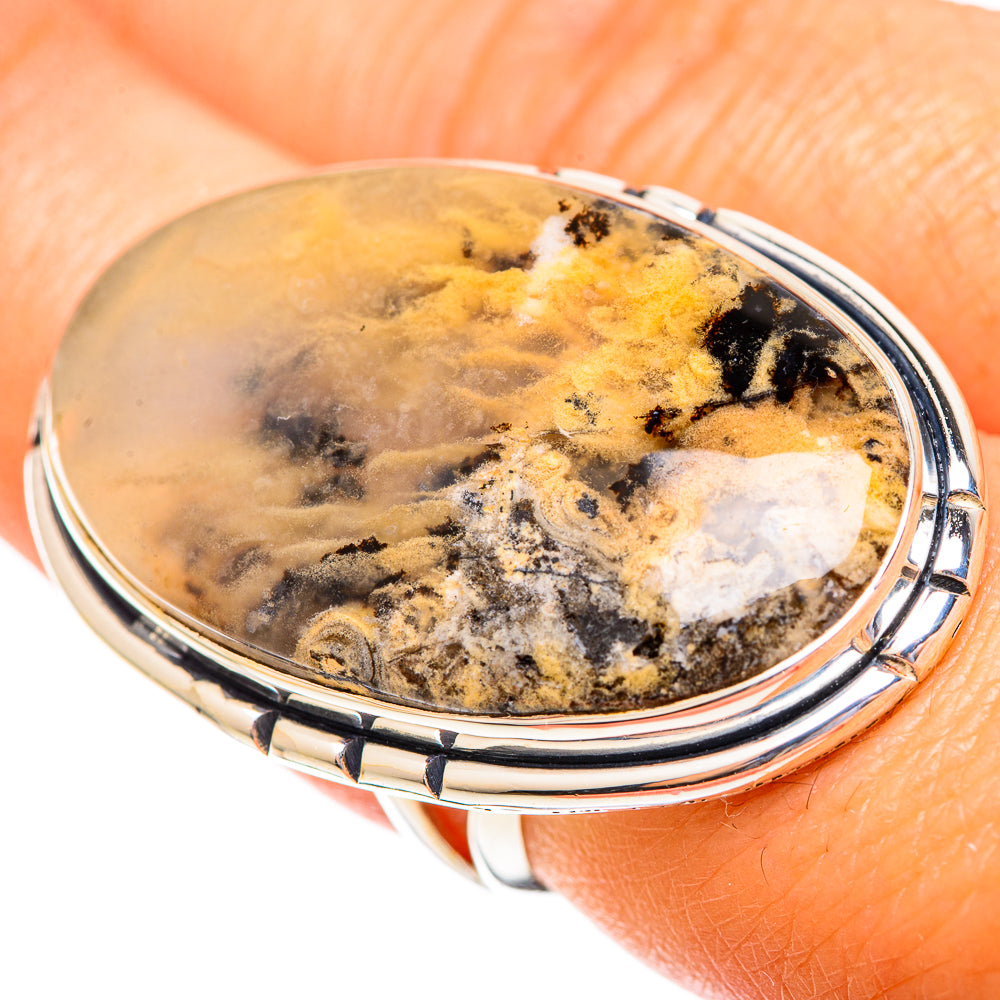 Plume Agate Rings handcrafted by Anasilvercos - RING108296