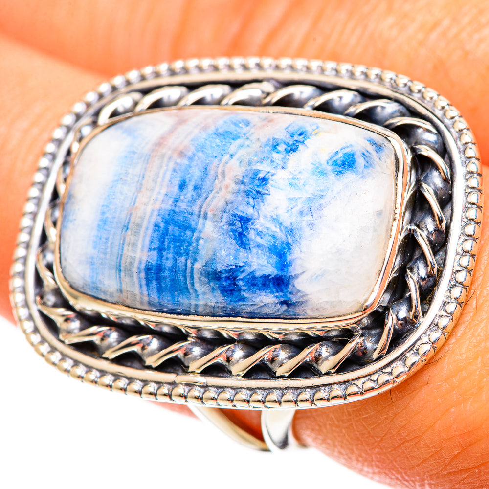 Blue Scheelite Rings handcrafted by Anasilvercos - RING108319