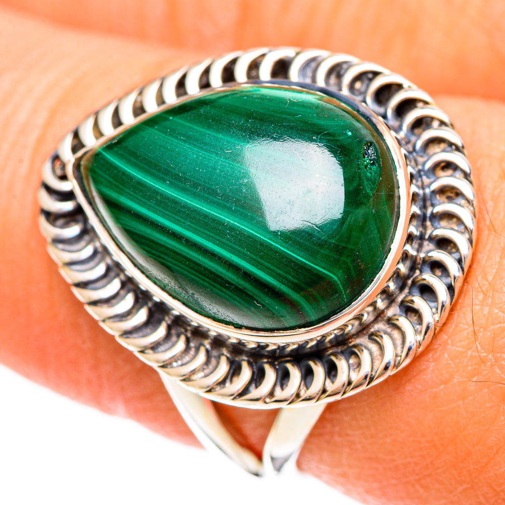 Malachite Rings handcrafted by Anasilvercos - RING108336