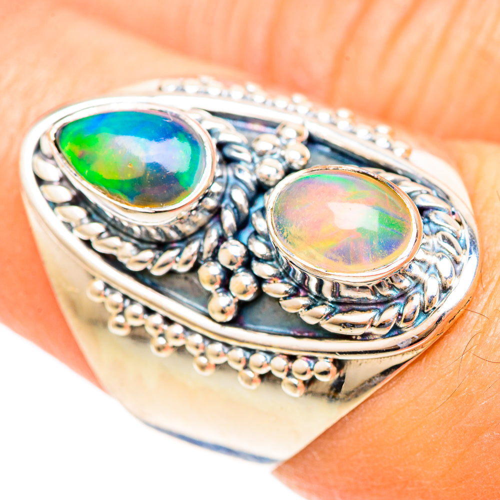 Ethiopian Opal Rings handcrafted by Anasilvercos - RING108367