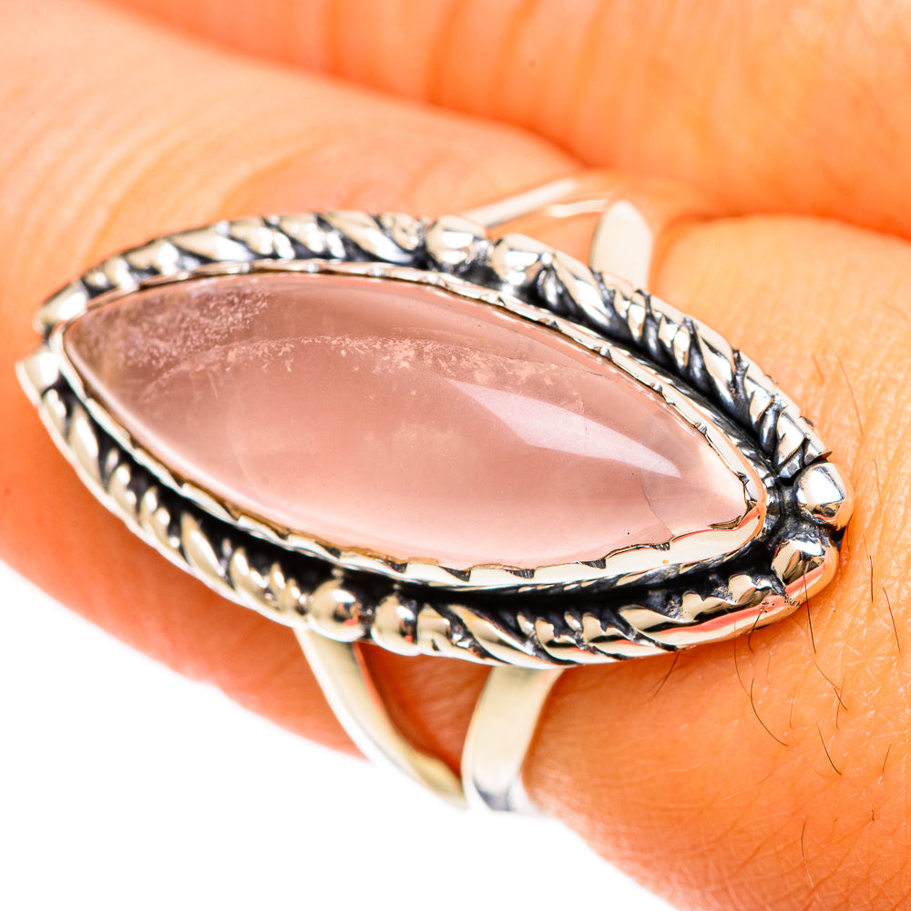Rose Quartz Rings handcrafted by Anasilvercos - RING108389