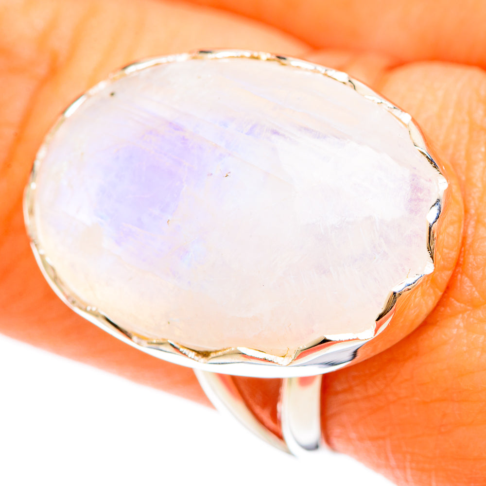 Rainbow Moonstone Rings handcrafted by Anasilvercos - RING108402