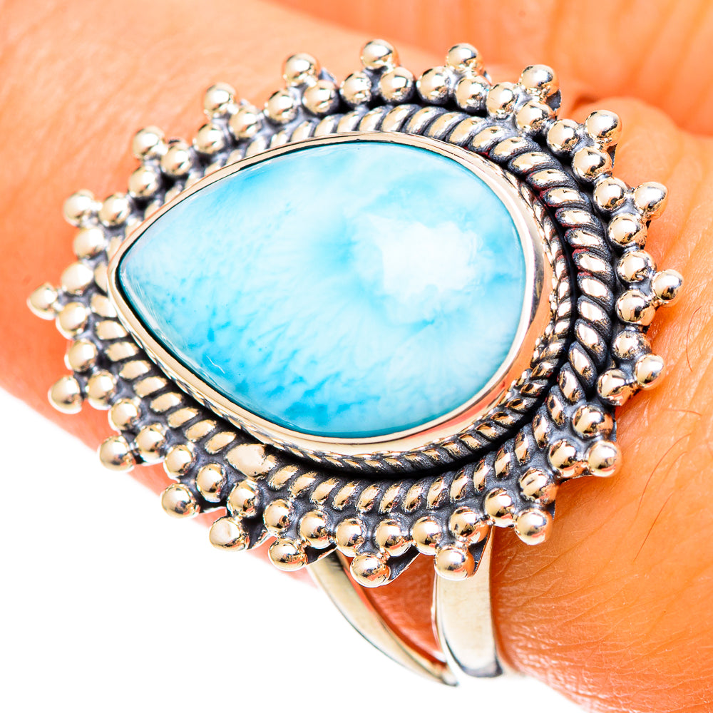 Larimar Rings handcrafted by Anasilvercos - RING108413