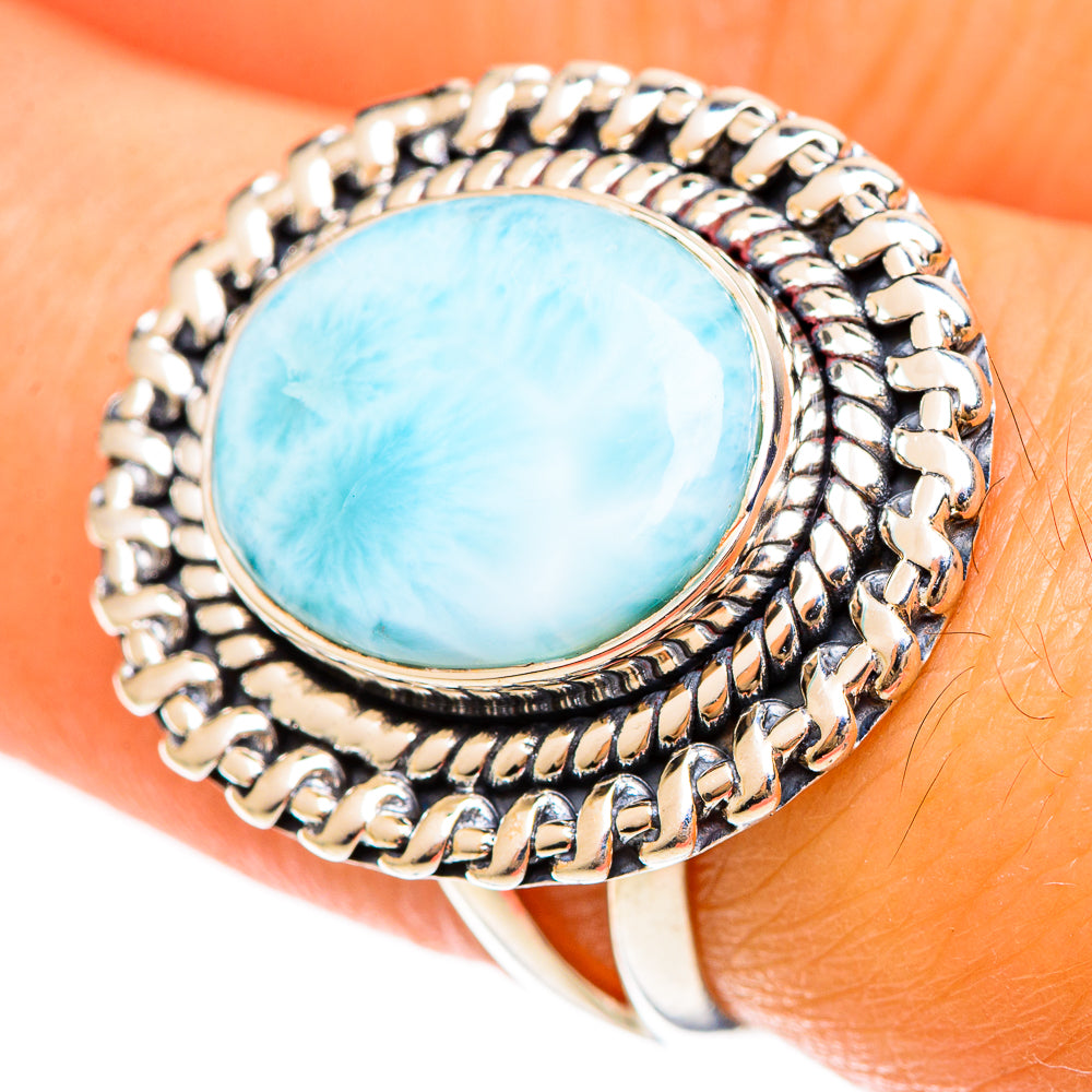 Larimar Rings handcrafted by Anasilvercos - RING108416