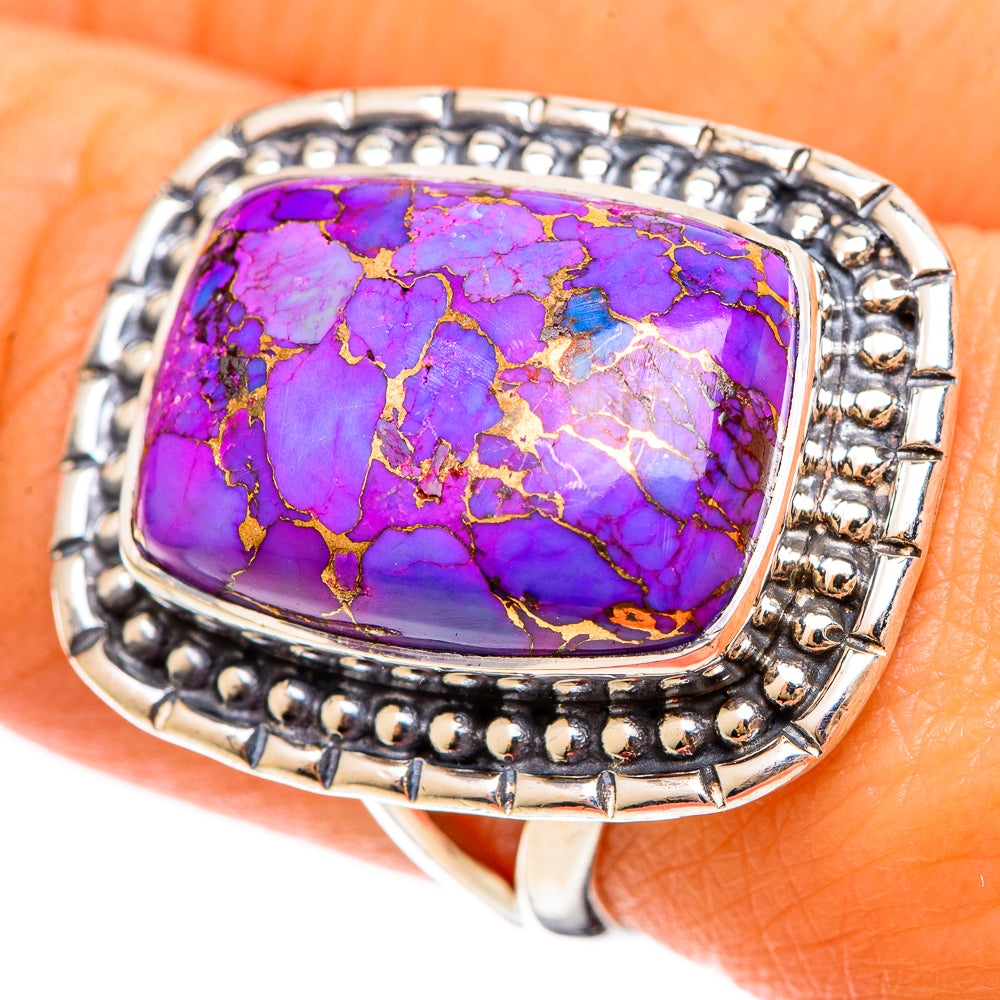Purple Copper Composite Turquoise Rings handcrafted by Anasilvercos - RING108432