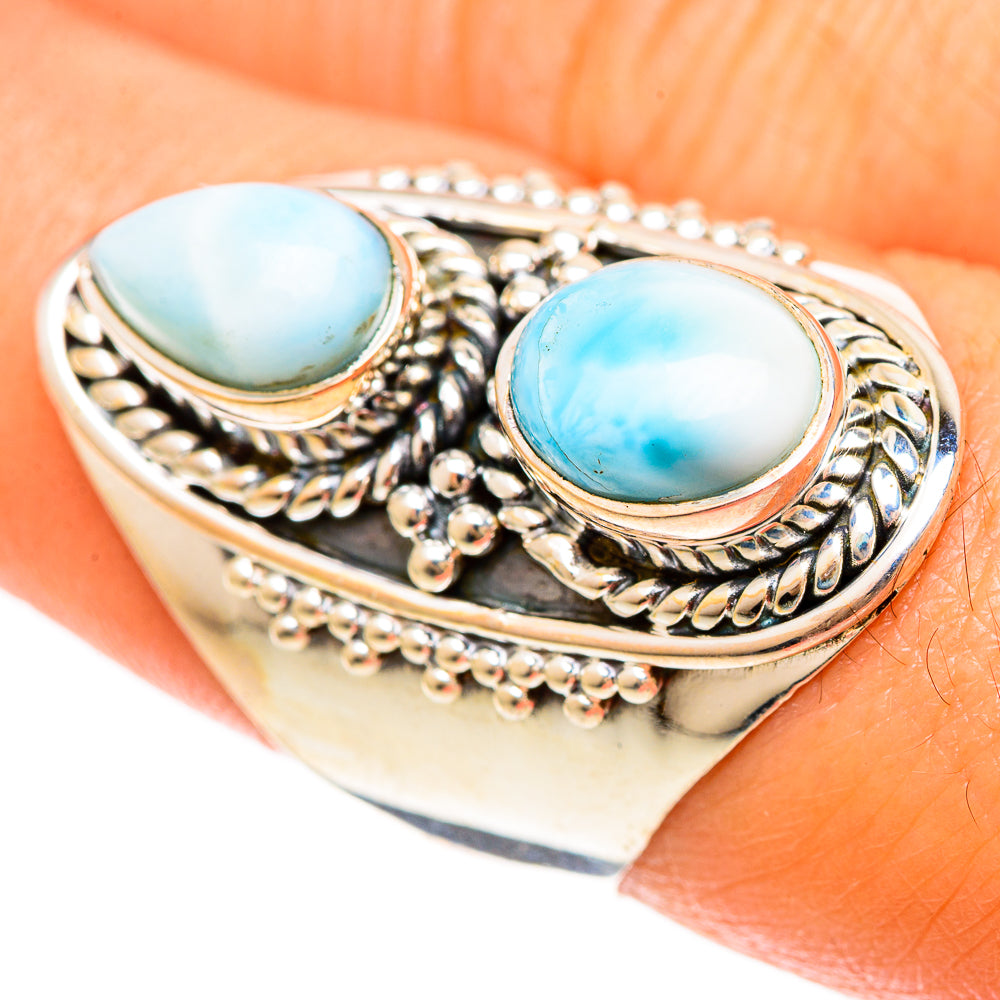 Larimar Rings handcrafted by Anasilvercos - RING108453