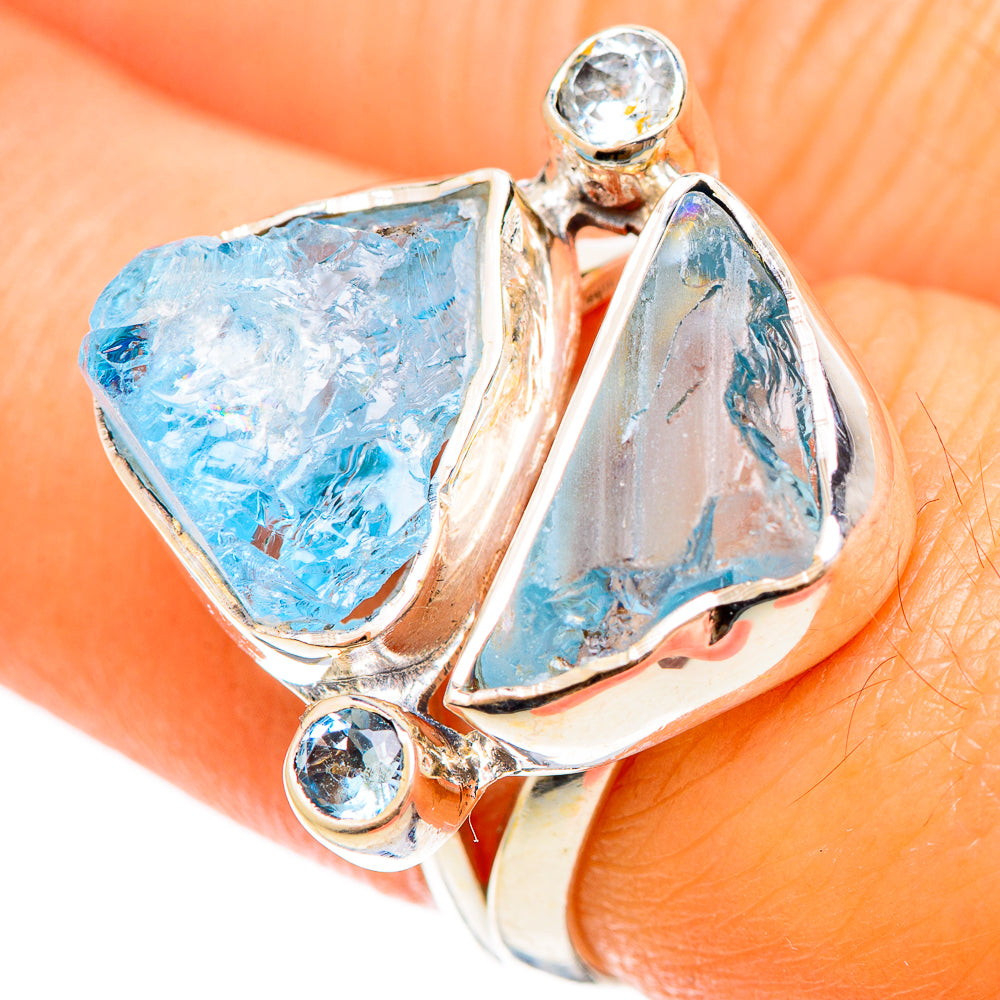 Aquamarine Rings handcrafted by Anasilvercos - RING108456