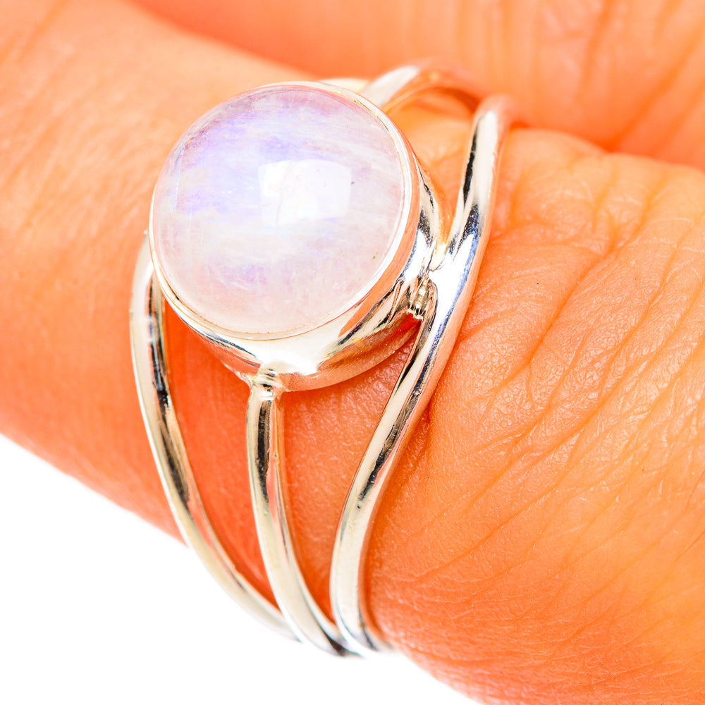 Rainbow Moonstone Rings handcrafted by Anasilvercos - RING108478