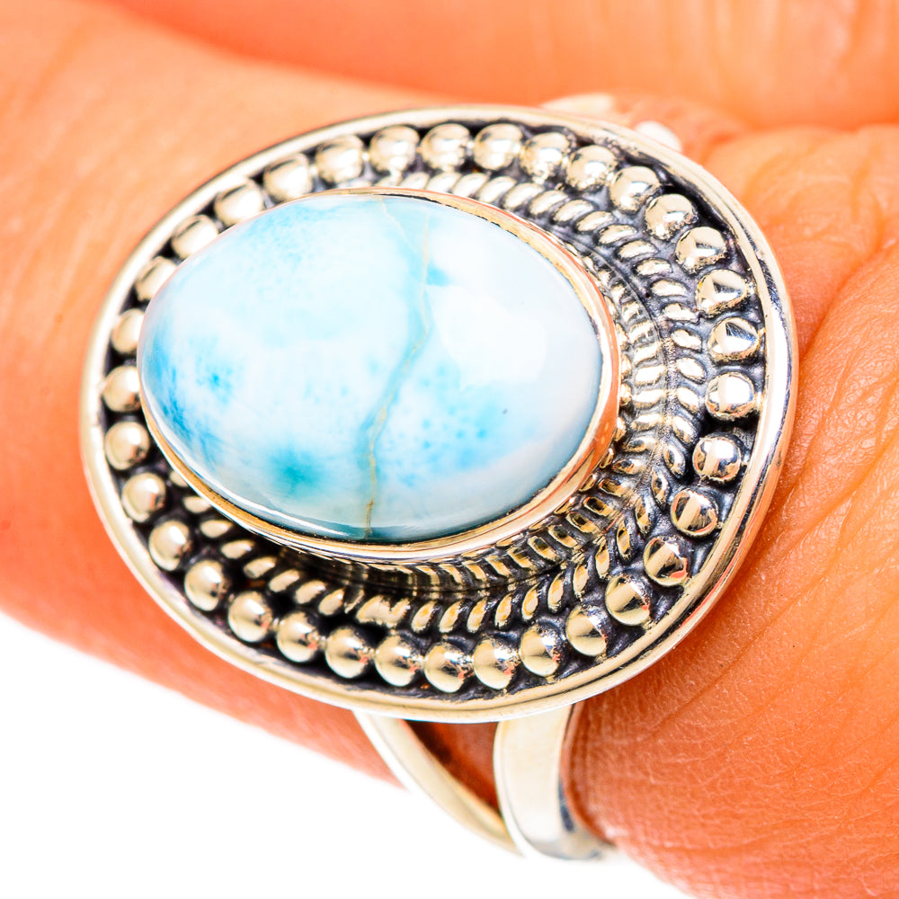 Larimar Rings handcrafted by Anasilvercos - RING108485