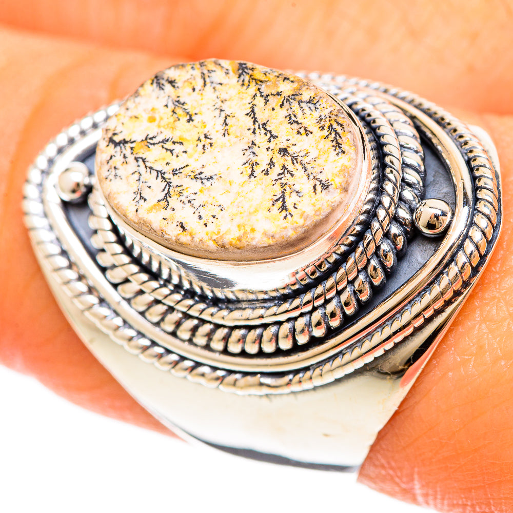 Germany Psilomelane Dendrite Rings handcrafted by Anasilvercos - RING108496