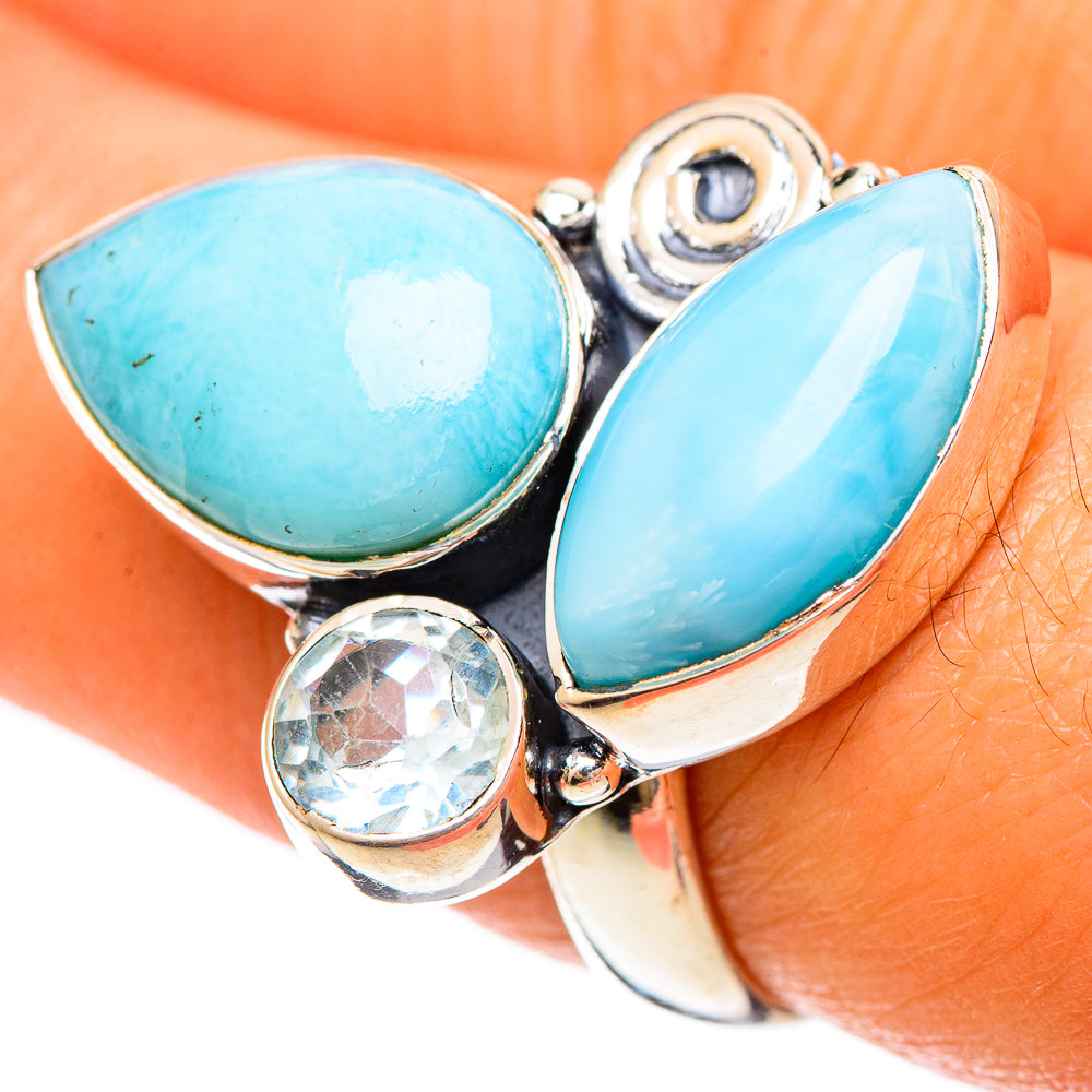 Larimar Rings handcrafted by Anasilvercos - RING108520