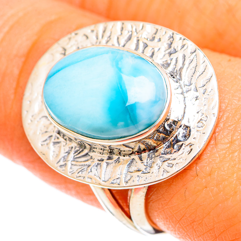 Larimar Rings handcrafted by Anasilvercos - RING108553