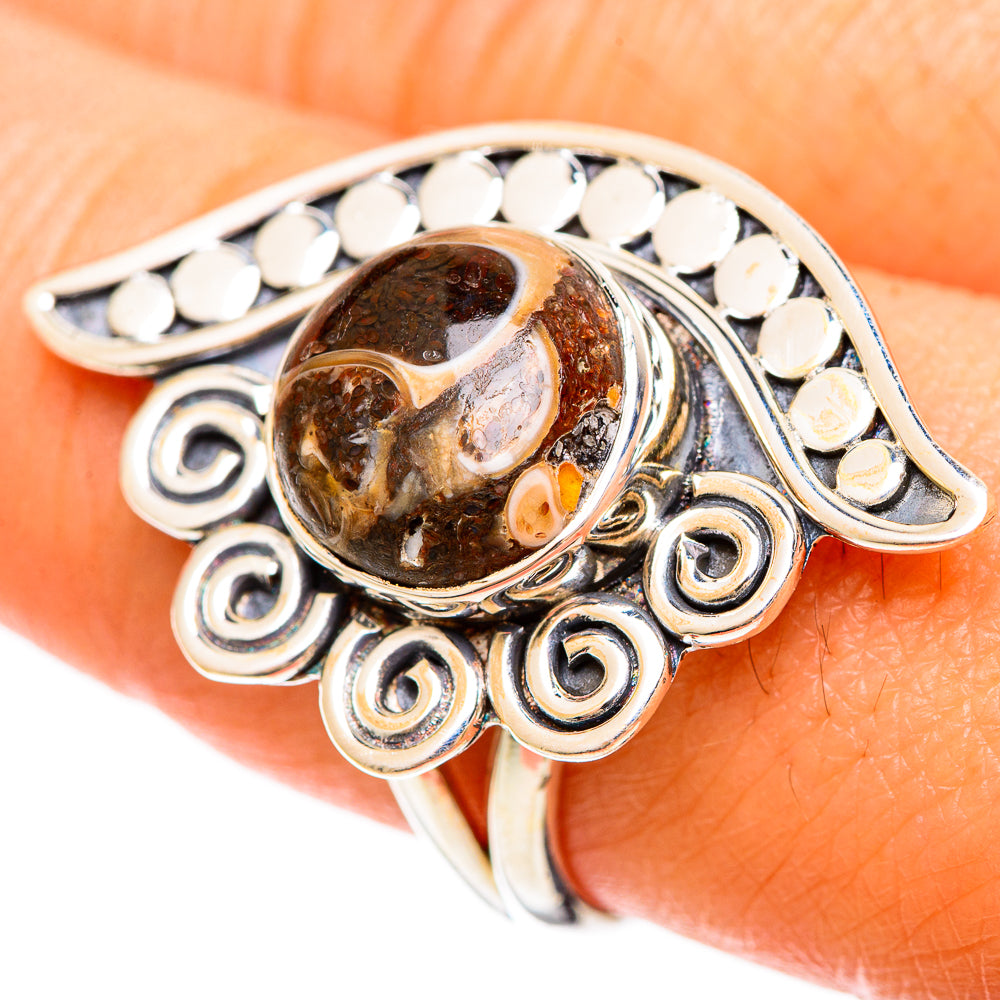Turritella Agate Rings handcrafted by Anasilvercos - RING108565