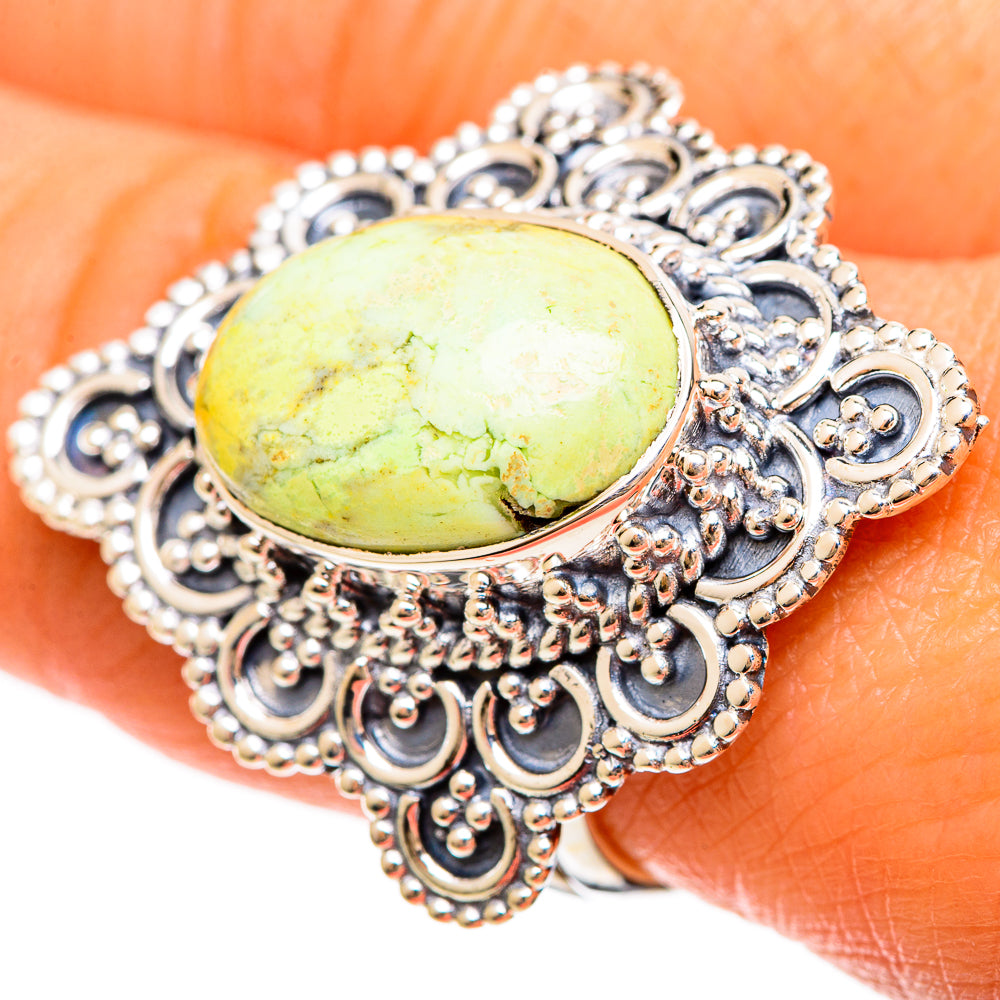 Lemon Chrysoprase Rings handcrafted by Anasilvercos - RING108589