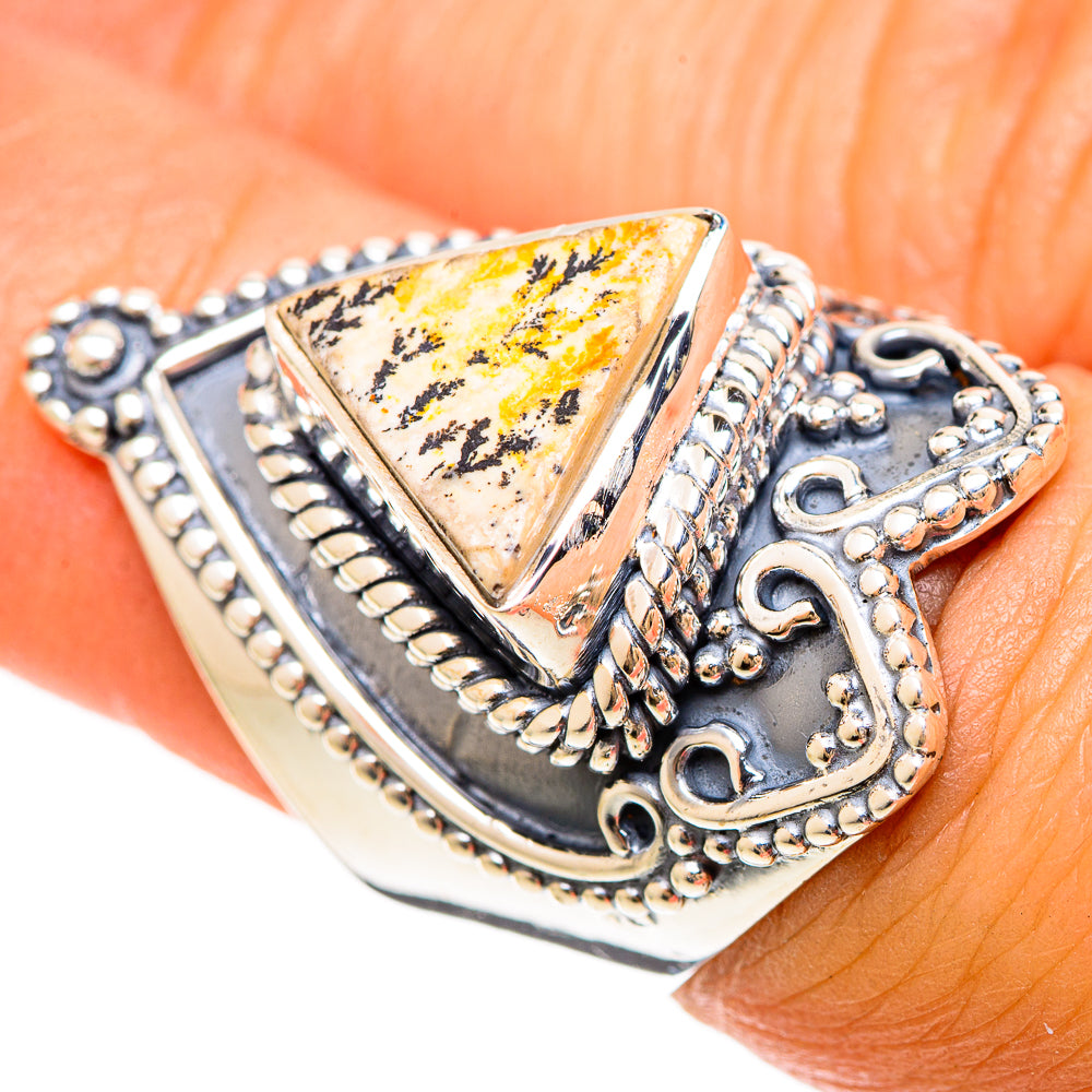 Germany Psilomelane Dendrite Rings handcrafted by Anasilvercos - RING108623