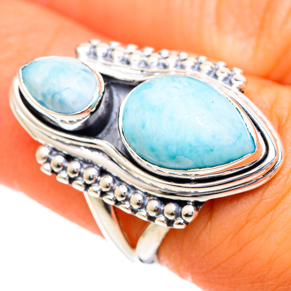 Larimar Rings handcrafted by Anasilvercos - RING108626