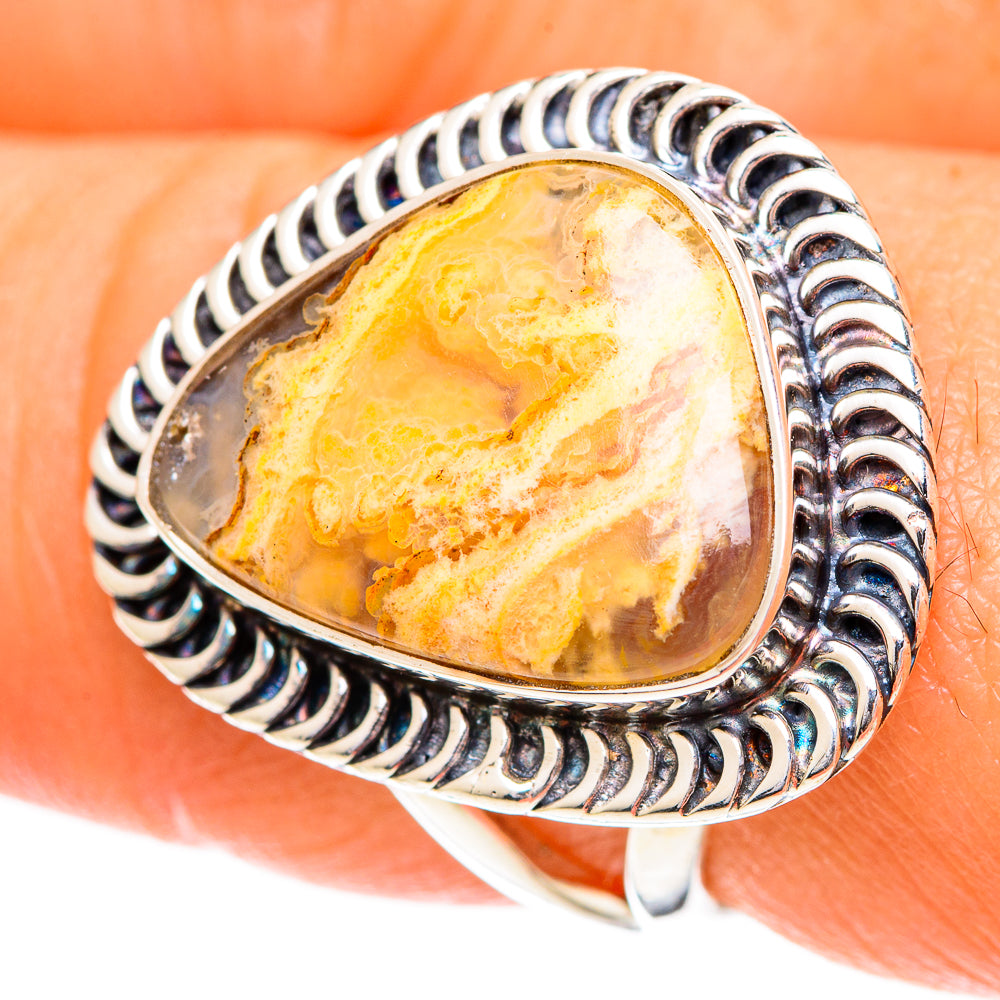 Plume Agate Rings handcrafted by Anasilvercos - RING108641