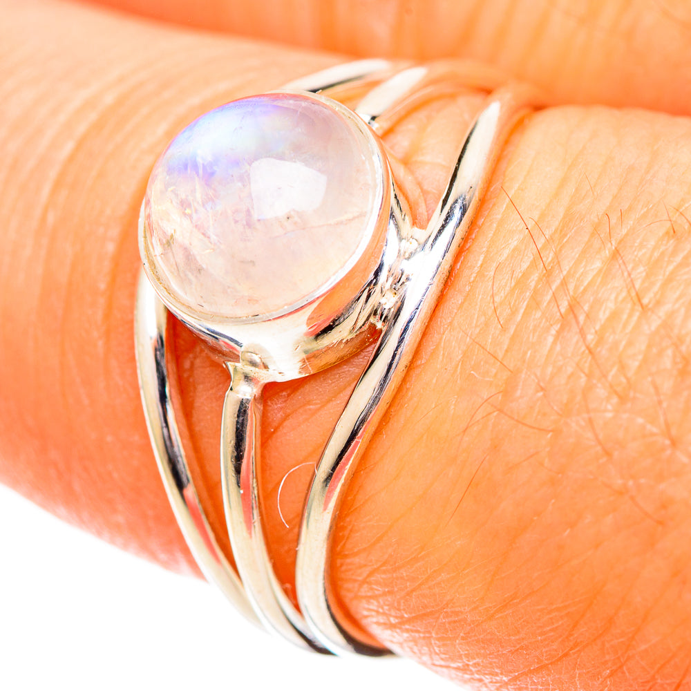 Rainbow Moonstone Rings handcrafted by Anasilvercos - RING108692