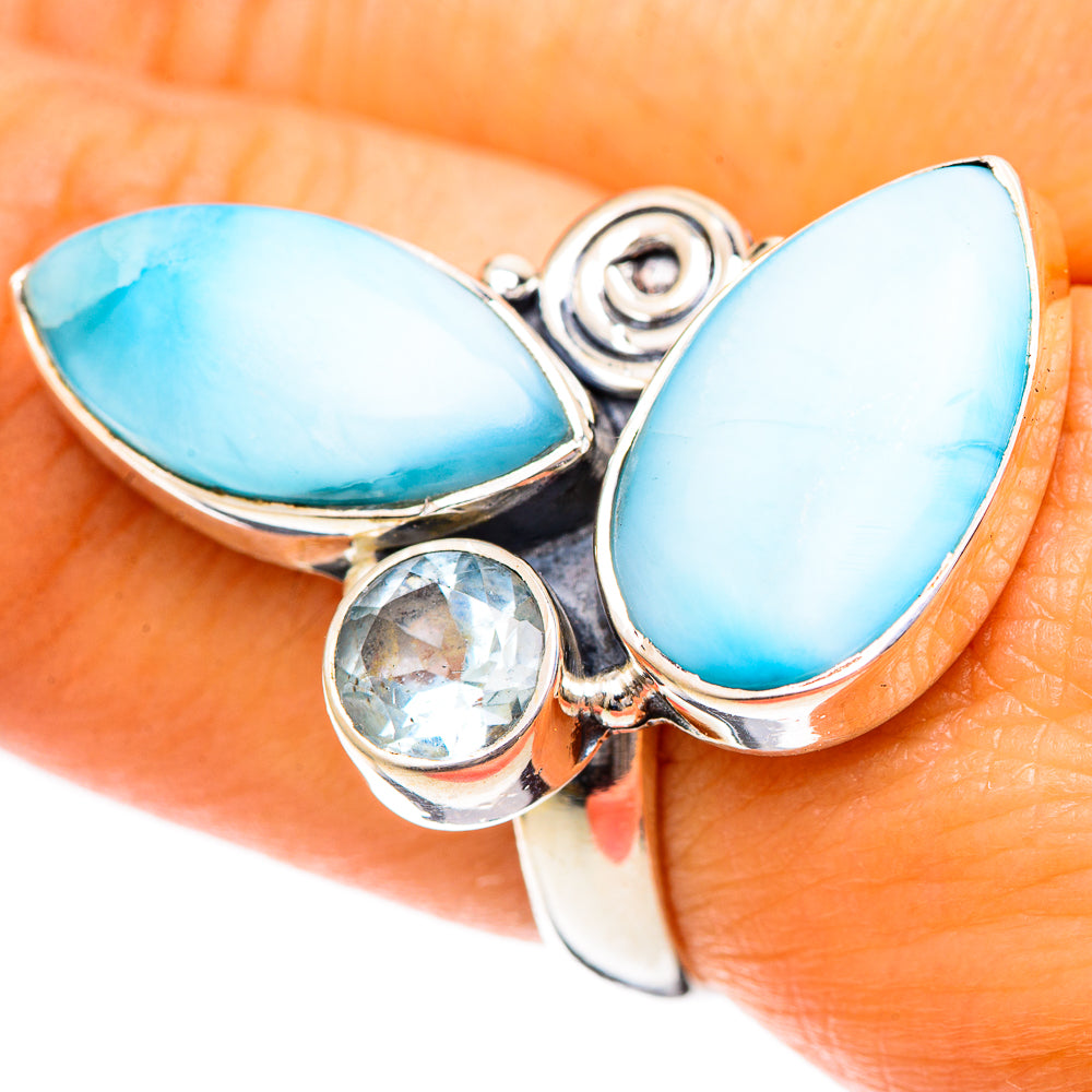 Larimar Rings handcrafted by Anasilvercos - RING108735