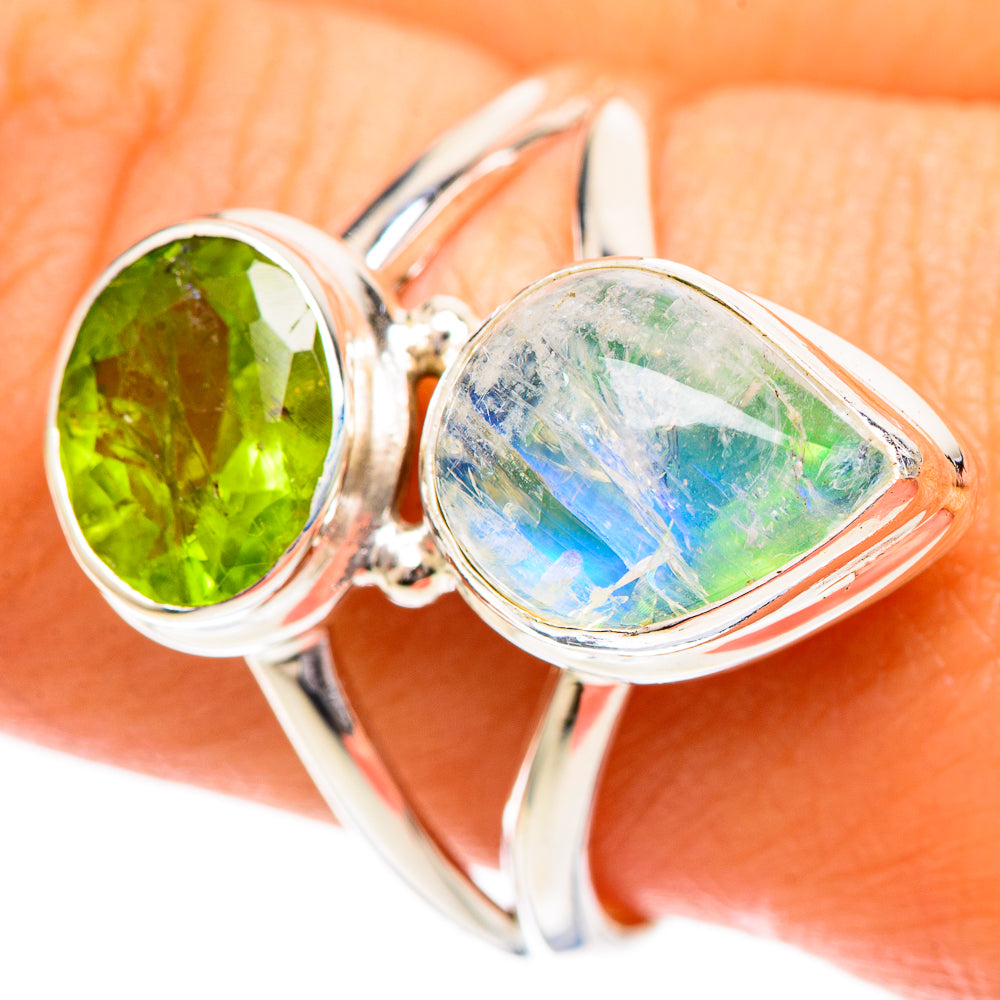 Green Moonstone Rings handcrafted by Anasilvercos - RING108738