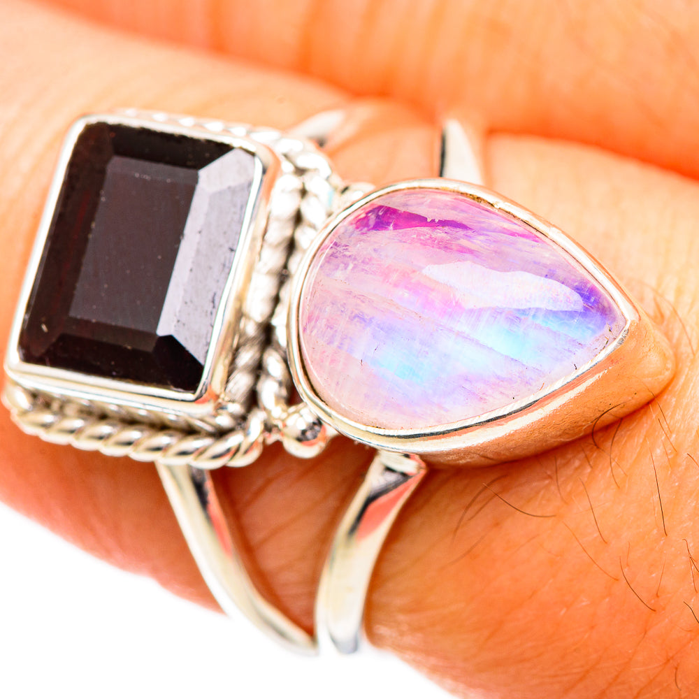 Pink Moonstone Rings handcrafted by Anasilvercos - RING108758
