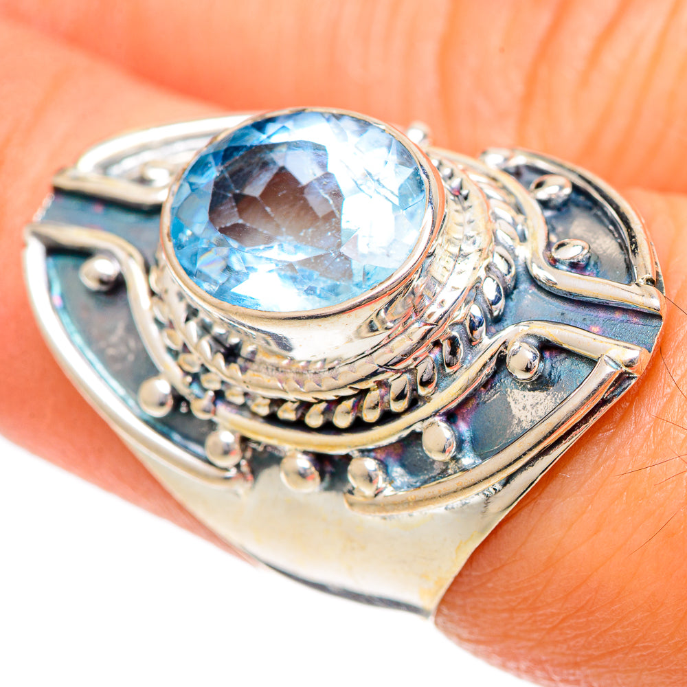 Blue Topaz Rings handcrafted by Anasilvercos - RING108763
