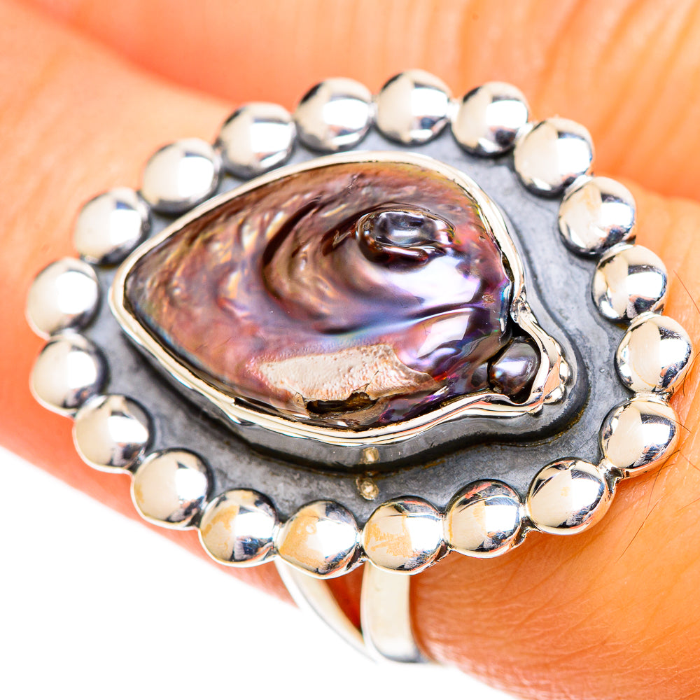 Titanium Mother Of Pearl Rings handcrafted by Anasilvercos - RING108776