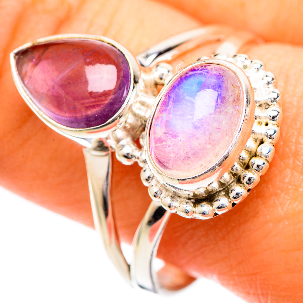 Pink Moonstone Rings handcrafted by Anasilvercos - RING108786