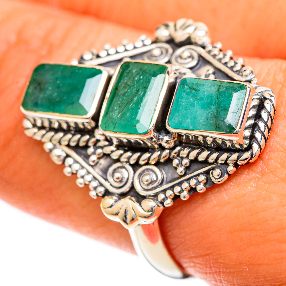 Emerald Rings handcrafted by Anasilvercos - RING108800