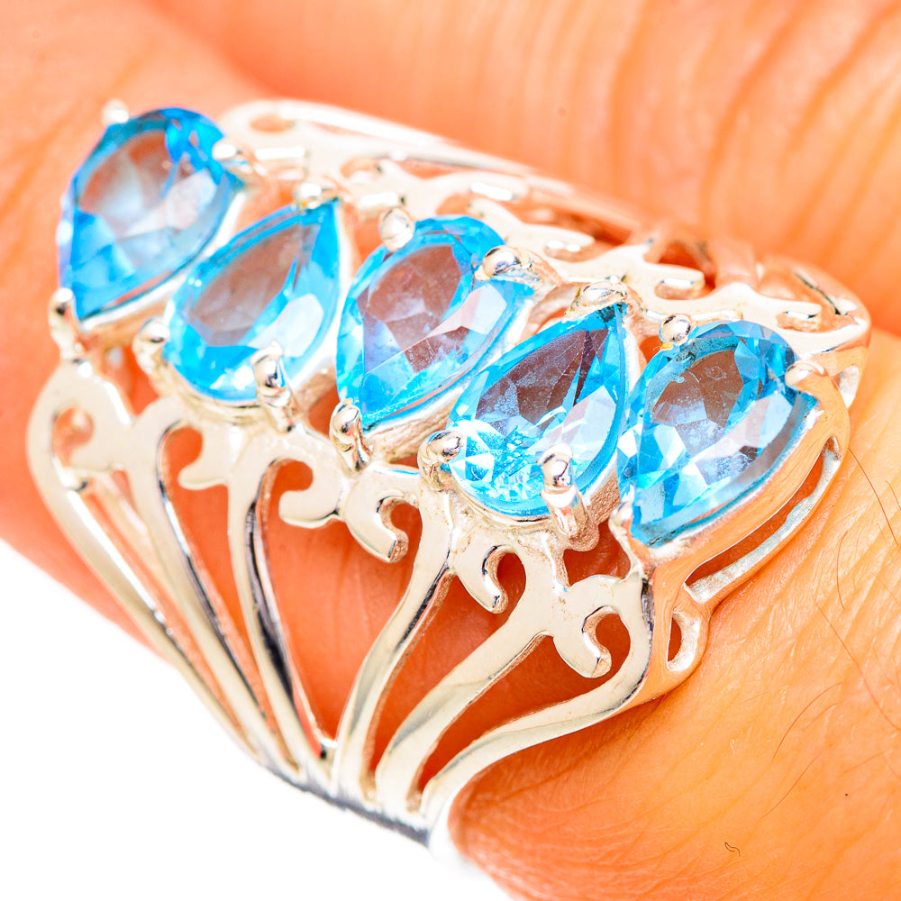 Blue Topaz Rings handcrafted by Anasilvercos - RING108821