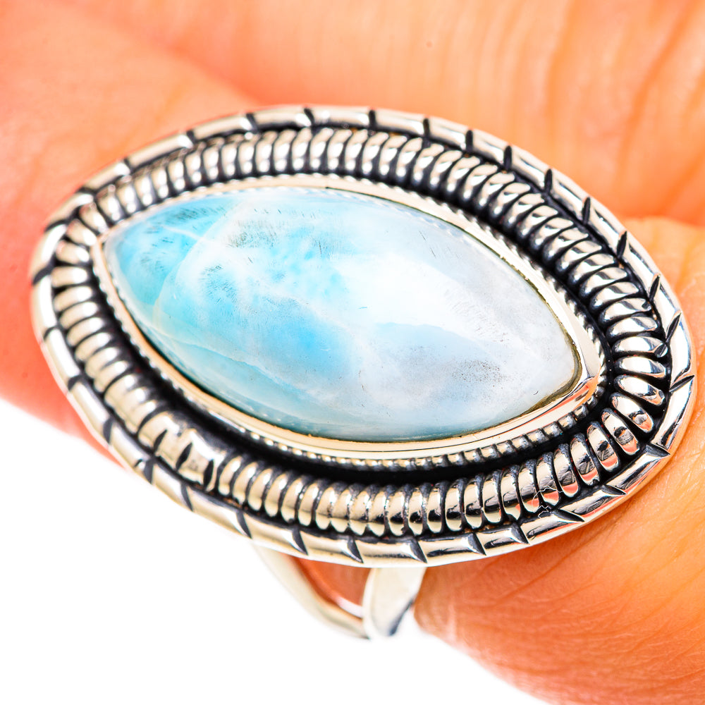 Larimar Rings handcrafted by Anasilvercos - RING108826