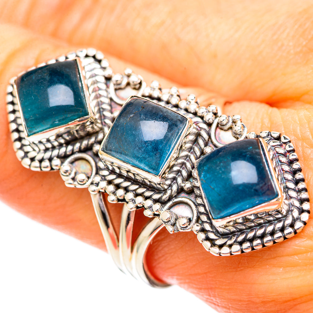 Blue Fluorite Rings handcrafted by Anasilvercos - RING108829
