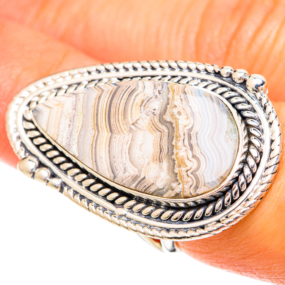 Laguna Lace Agate Rings handcrafted by Anasilvercos - RING108857