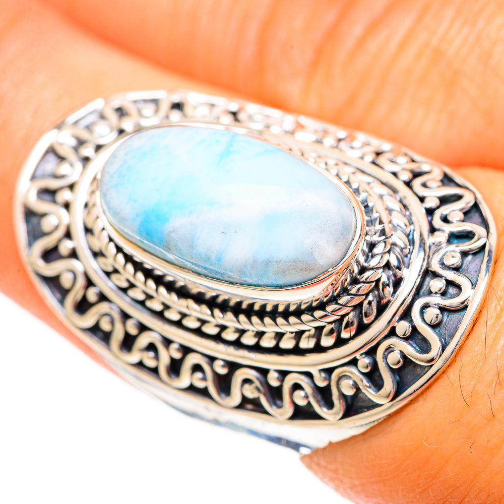 Larimar Rings handcrafted by Anasilvercos - RING108861