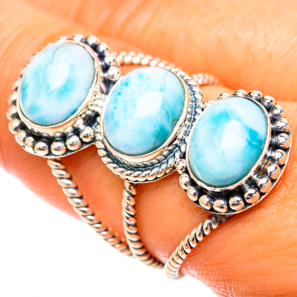 Larimar Rings handcrafted by Anasilvercos - RING108867