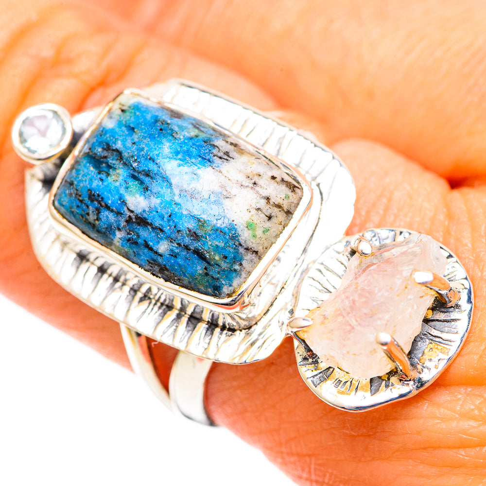 K2 Blue Azurite Rings handcrafted by Anasilvercos - RING108868