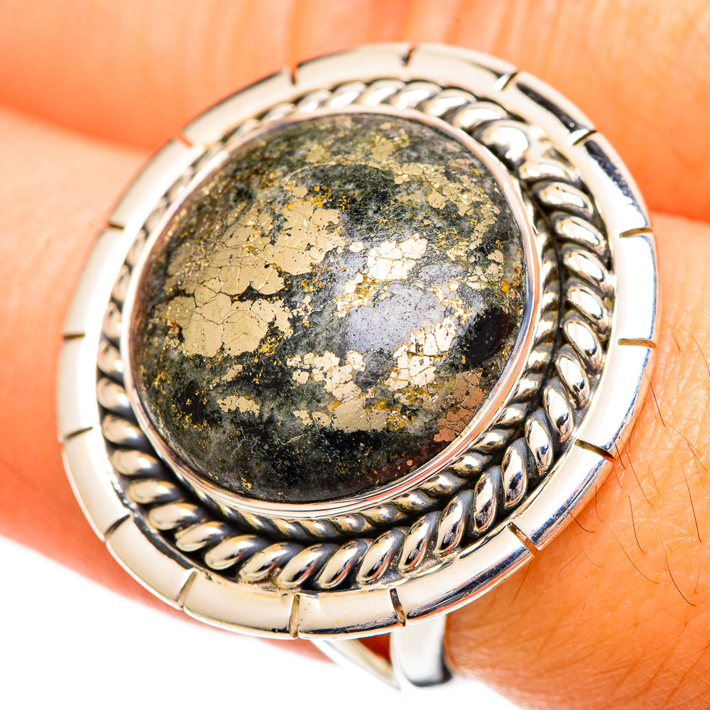 Pyrite Agate Rings handcrafted by Anasilvercos - RING108887