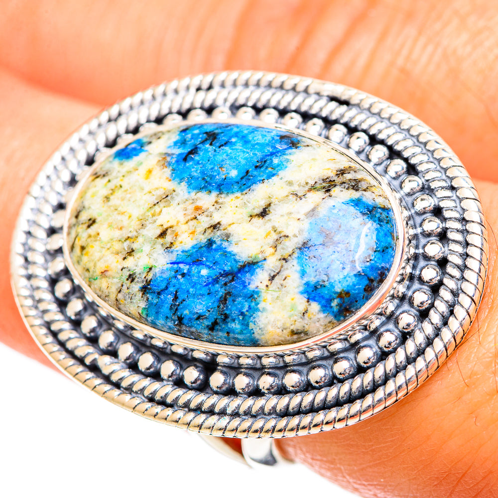 K2 Blue Azurite Rings handcrafted by Anasilvercos - RING108894