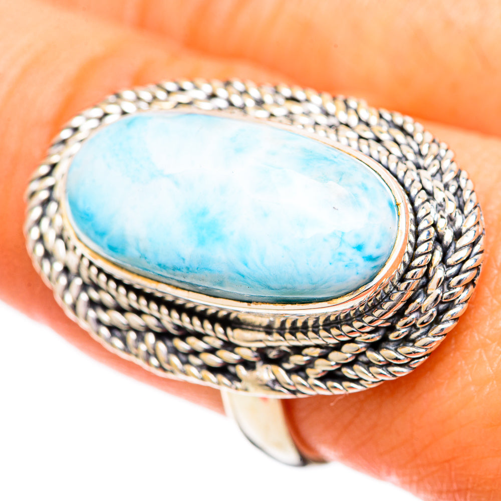 Larimar Rings handcrafted by Anasilvercos - RING108895