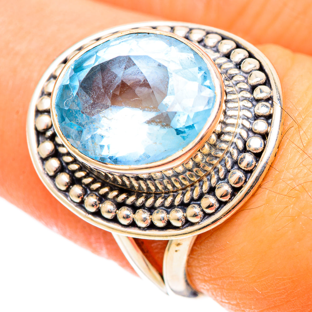 Blue Topaz Rings handcrafted by Anasilvercos - RING108992