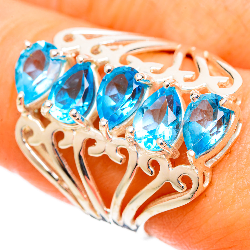 Blue Topaz Rings handcrafted by Anasilvercos - RING109017